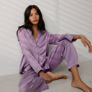 Lunya Pajamas Washable Silk Long Sleeve Pant Set - #Dormant Orchid