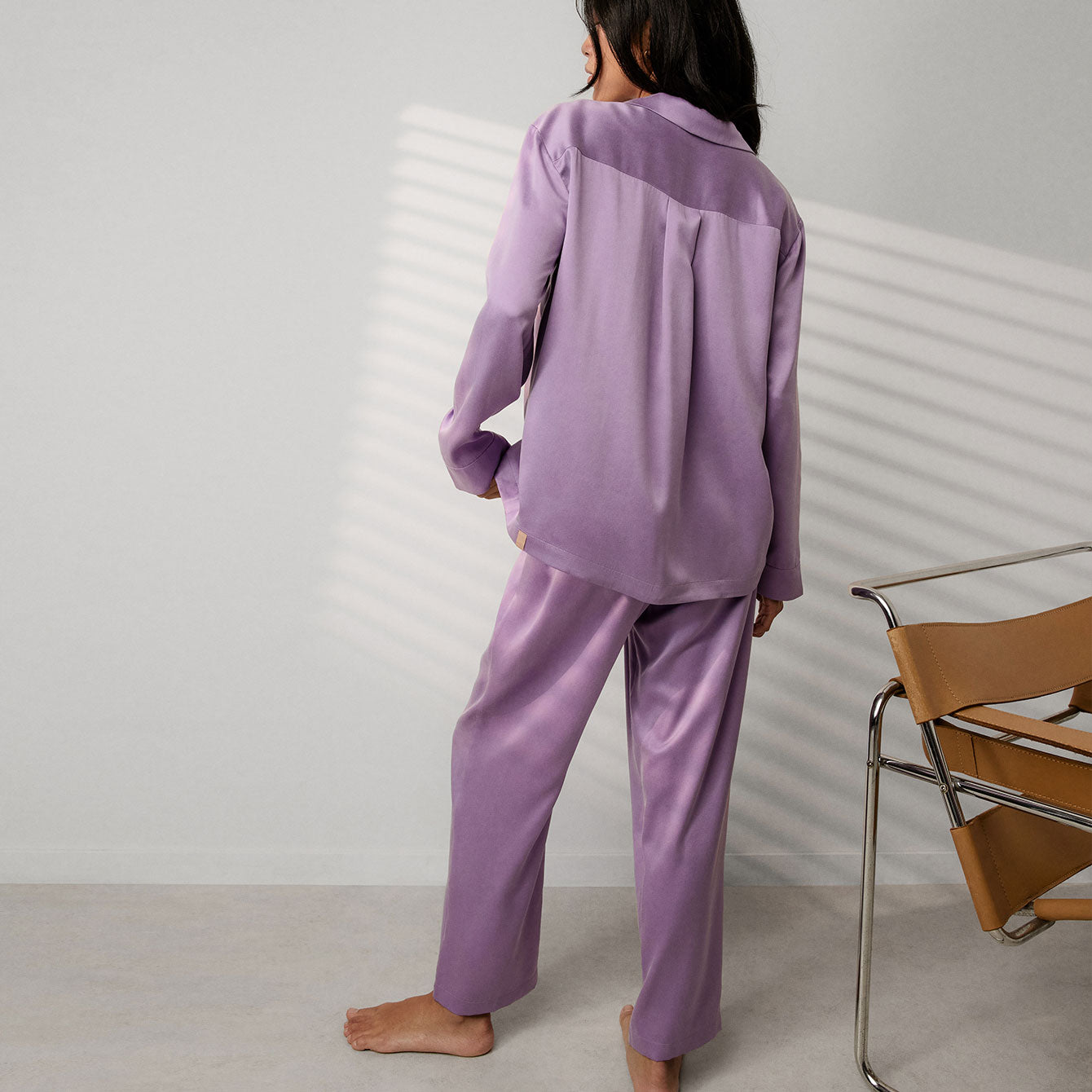 Lunya Pajamas Washable Silk Long Sleeve Pant Set - #Dormant Orchid