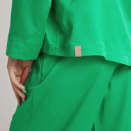 Women's Washable Silk Long Sleeve Pant Set - #Glade Green