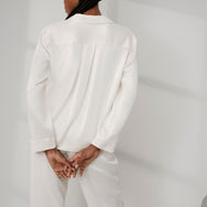 Lunya Pajamas Washable Silk Long Sleeve Pant Set - #Tranquil White