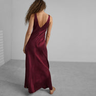 Lunya Sleepwear Washable Silk Maxi Bias Dress - #Calliope Wine