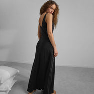 Lunya Pajamas Washable Silk Maxi Bias Dress - #Immersed Black