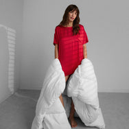 Lunya Washable Silk Oversized Sleep Tee - #Carmine Red