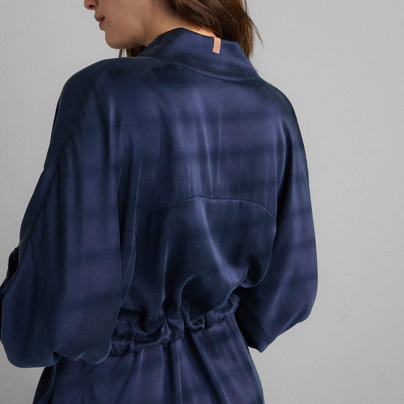 Lunya Sleepwear Washable Silk Robe - #Deep Blue