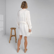 Lunya Sleepwear Washable Silk Robe - #Tranquil White