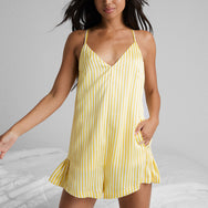 Washable Silk Romper - #Midsummer Stripe