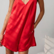 Lunya Pajamas Washable Silk Romper - #Untold Scarlet