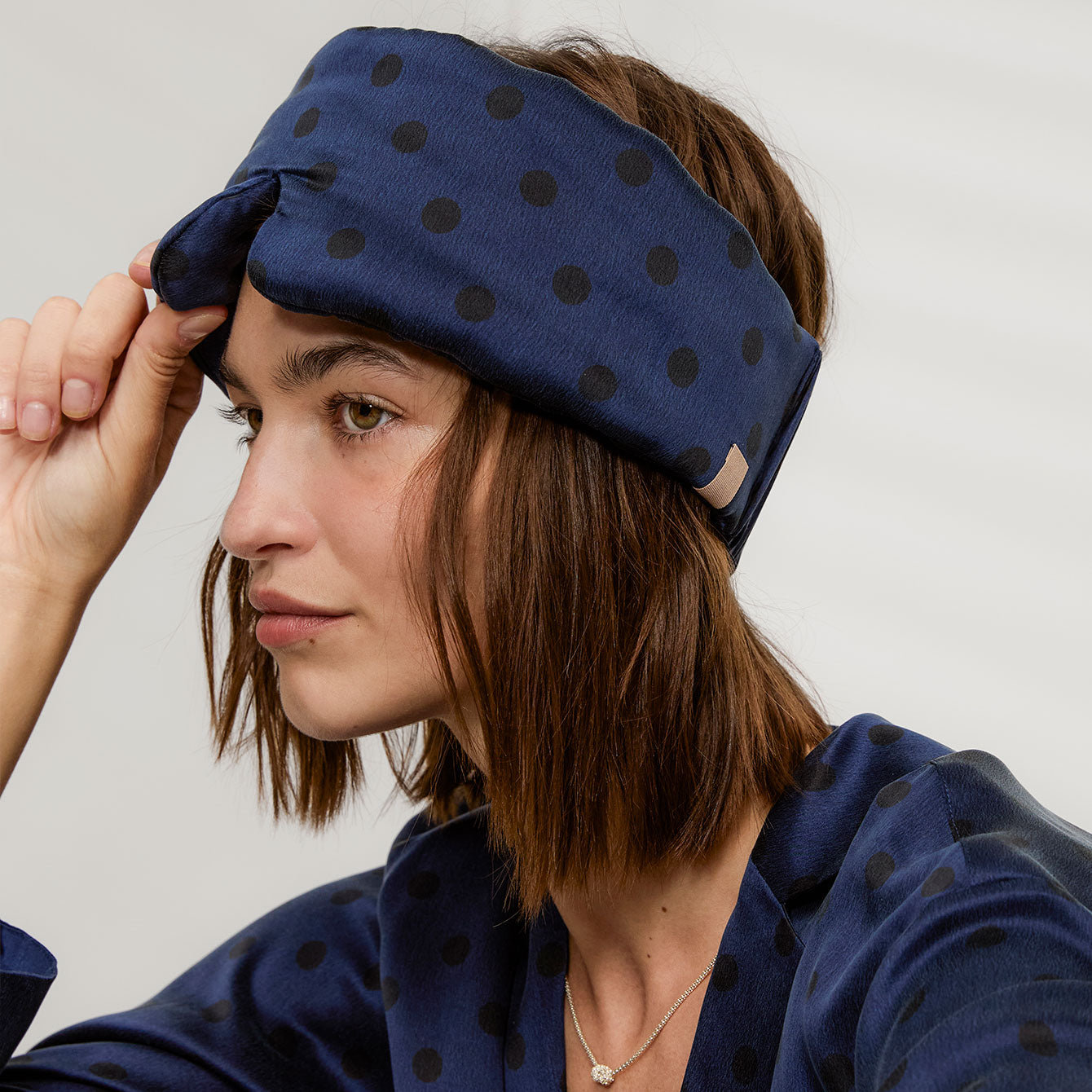 Lunya Pajamas Washable Silk Sleep Mask - #Blue Ellipsis