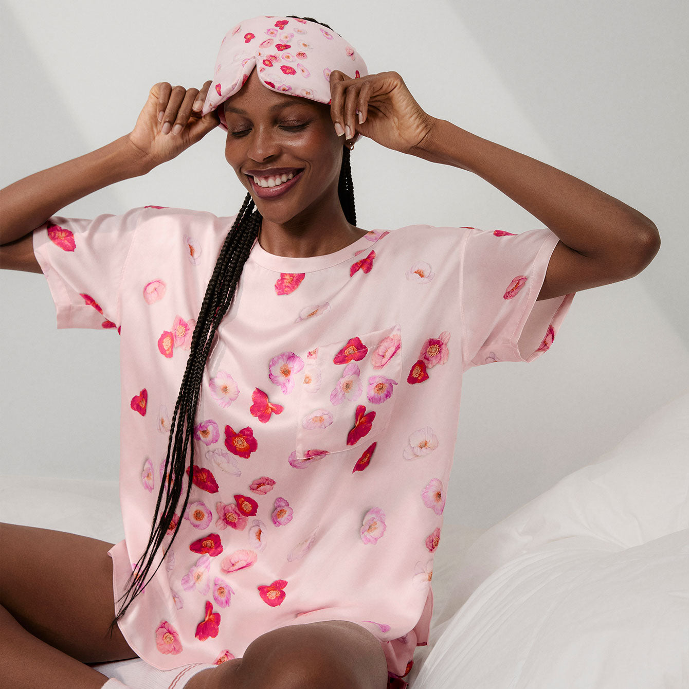 Lunya Pajamas Washable Silk Sleep Mask - #California Poppy