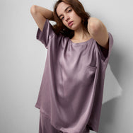 Lunya Pajamas Washable Silk Tee Pant Set - #Frosted Crocus