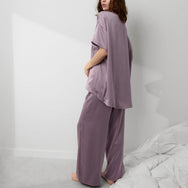 Lunya Pajamas Washable Silk Tee Pant Set - #Frosted Crocus