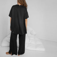 Lunya Washable Silk Tee Pant Set - #Immersed Black