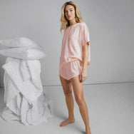 Washable Silk Tee Set - #Frosted Rose