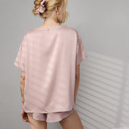 Lunya Pajamas Washable Silk Tee Short Set - #Delicate Pink