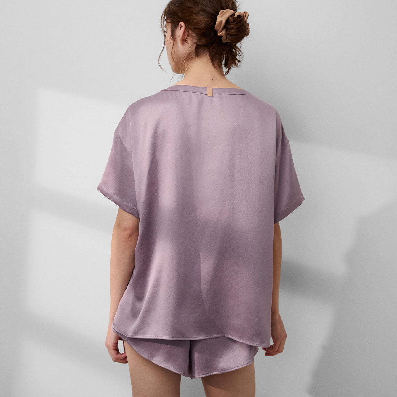 Lunya Pajamas Washable Silk Tee Short Set - #Frosted Crocus