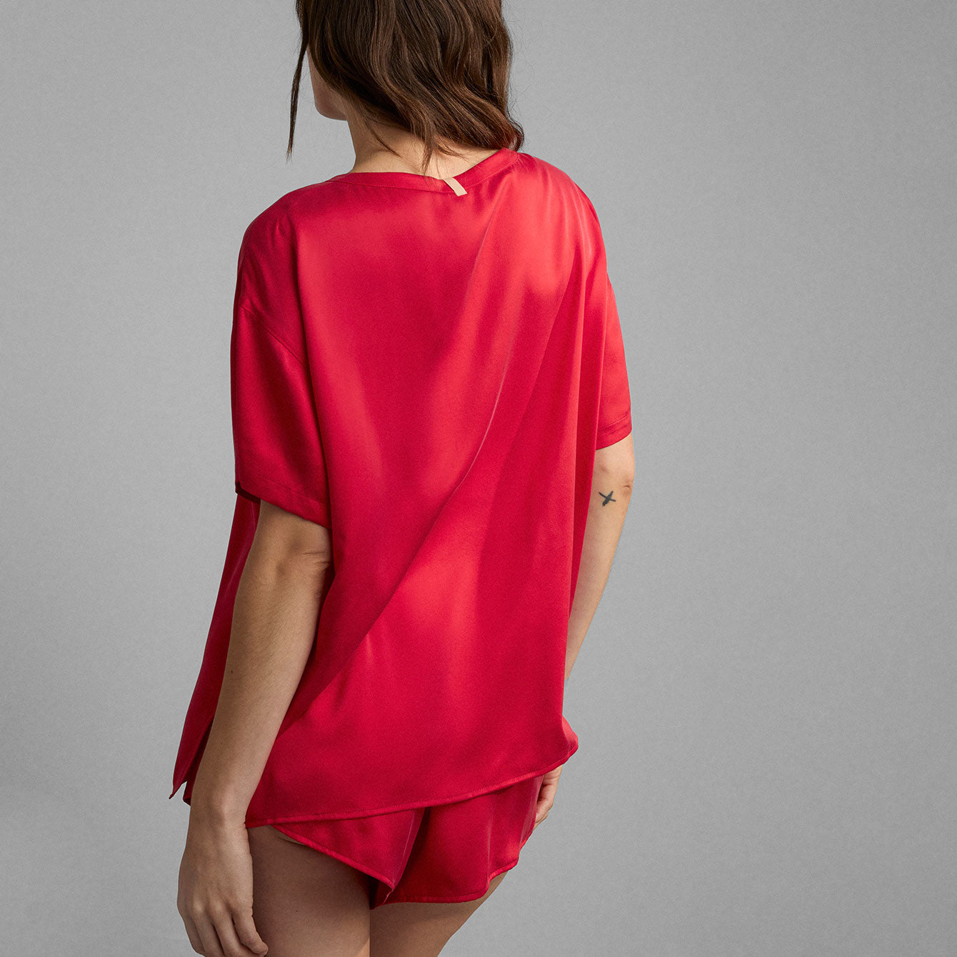 Lunya Washable Silk Tee Short Set - #Carmine Red