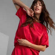 Lunya Washable Silk Tee Short Set - #Carmine Red