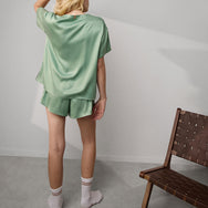 Lunya Pajamas Washable Silk Tee Short Set - #Whist Jade