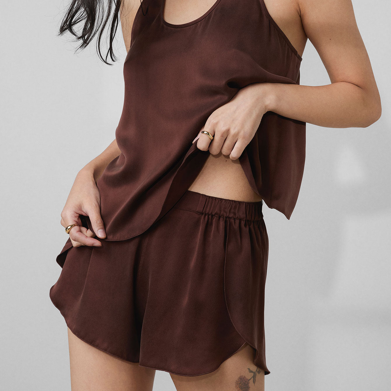 Washable Silk Tulip Back Set - #Dozing Umber