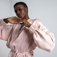 Washable Silk Robe - #Delicate Pink