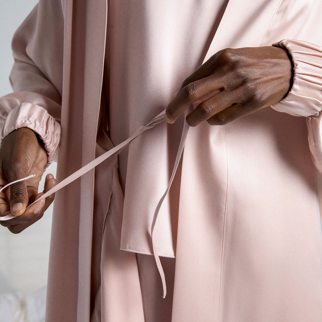 Washable Silk Robe - #Delicate Pink