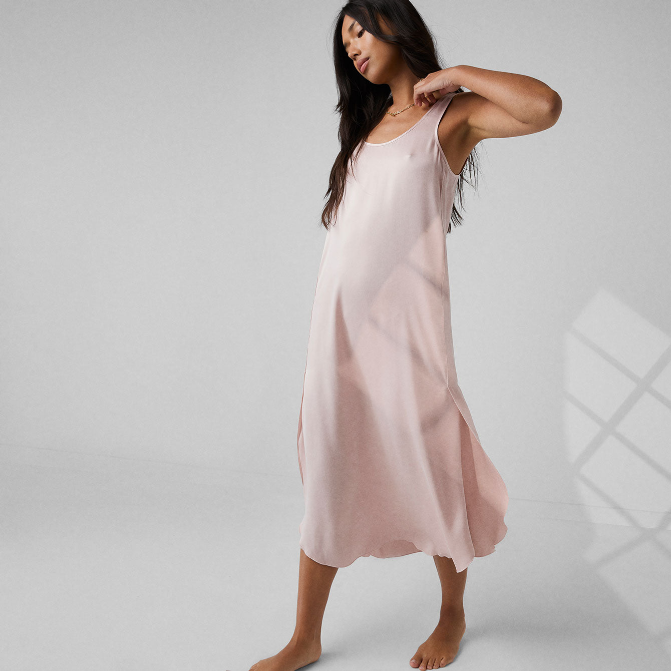 Lunya Pajamas Washable Silk Tulip Dress - #Delicate Pink