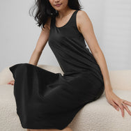 Lunya Pajamas Washable Silk Tulip Dress - #Immersed Black