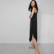 Lunya Pajamas Washable Silk Tulip Dress - #Immersed Black