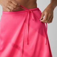 Washable Silk Wrap Sleep Skirt - #Rapturous Flamingo