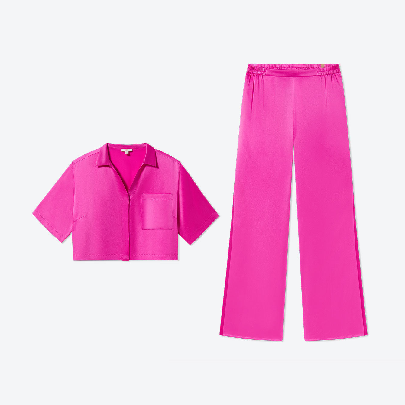 Lunya Pajamas Washable Silk High Rise Pant Set - #Caffeinated Pink