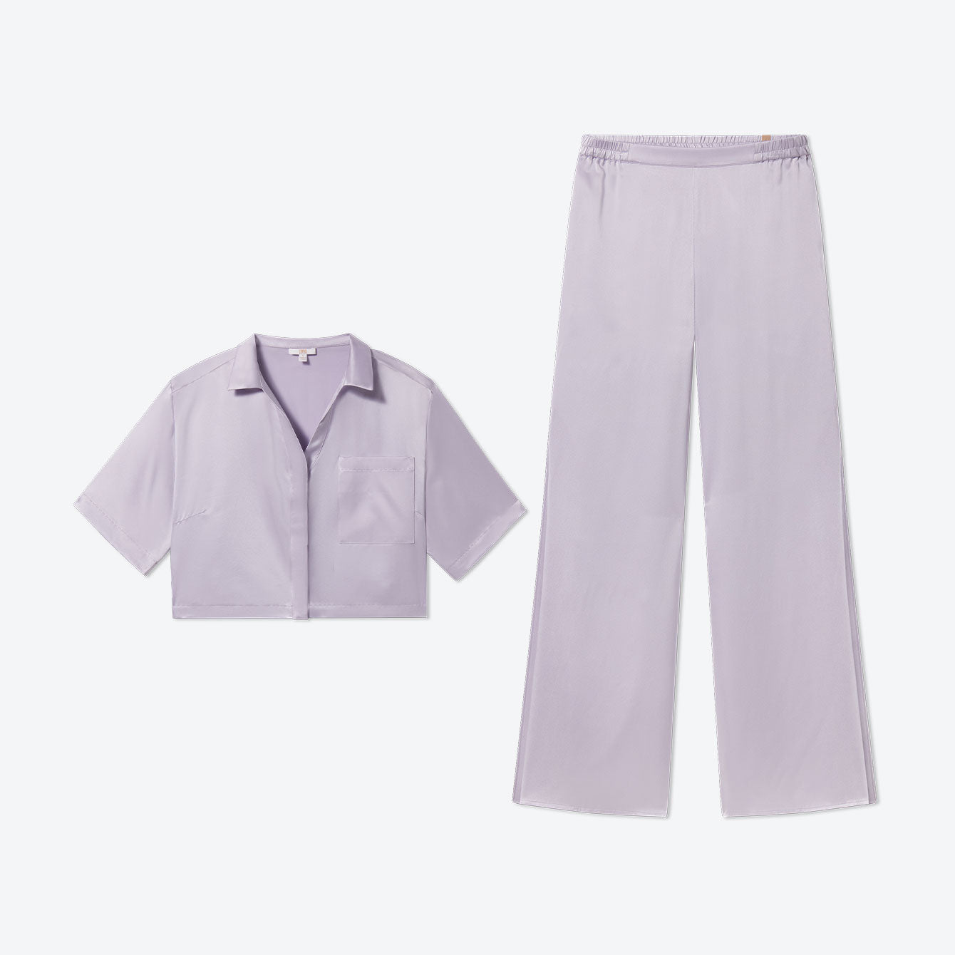 Washable Silk High Rise Pant Set - #Crescent Lavender