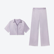 Washable Silk High Rise Pant Set - #Crescent Lavender