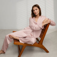Lunya Pajamas Washable Silk Long Sleeve Pant Set - #Delicate Pink