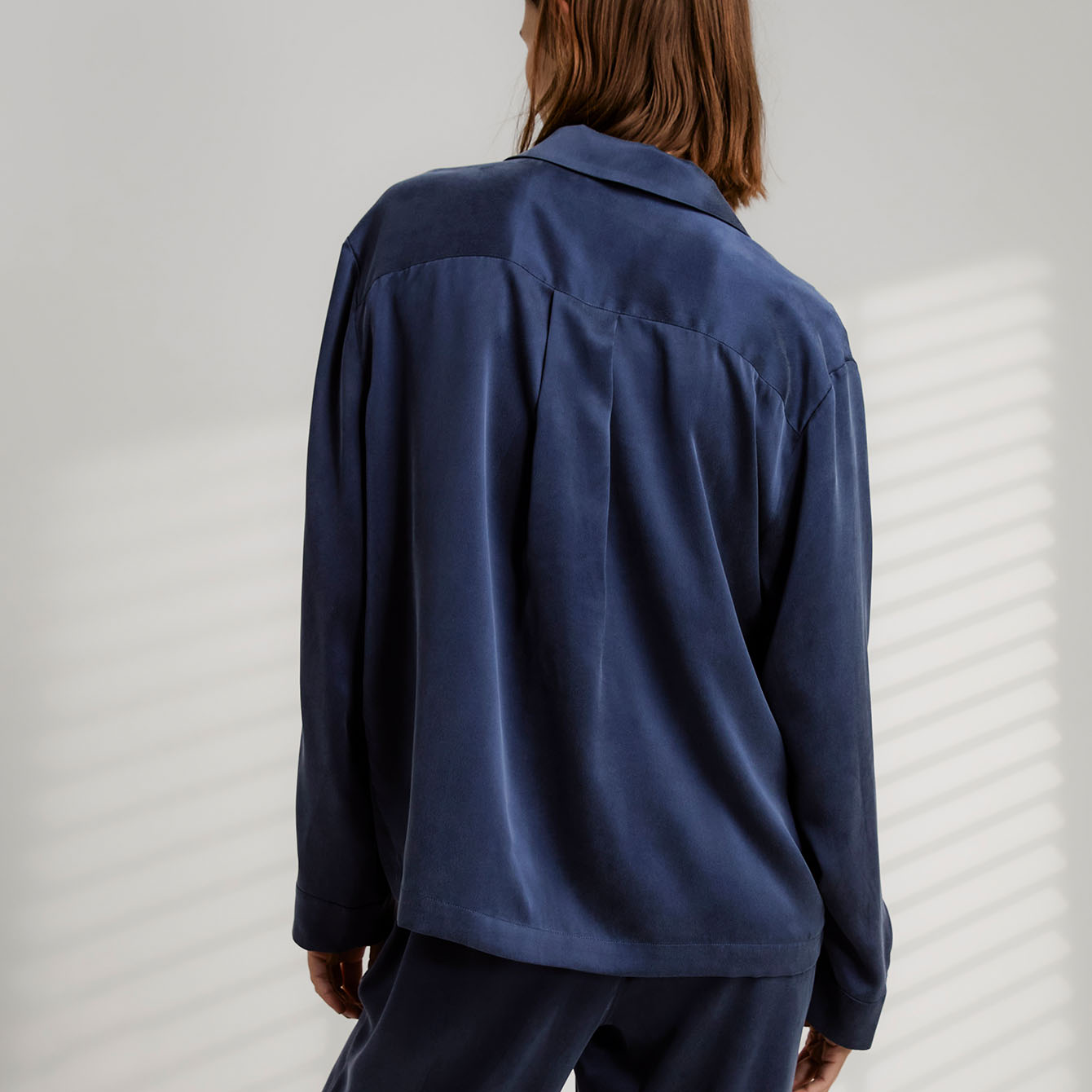 Lunya Loungewear Washable Silk Long Sleeve Pant Set - #Deep Blue