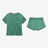 Lunya Pajamas Washable Silk Tee Short Set -  #Serenity Stripe