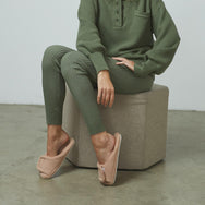 Lunya Sleepwear Cozy Cotton Silk Ribbed Legging - #Humble Green