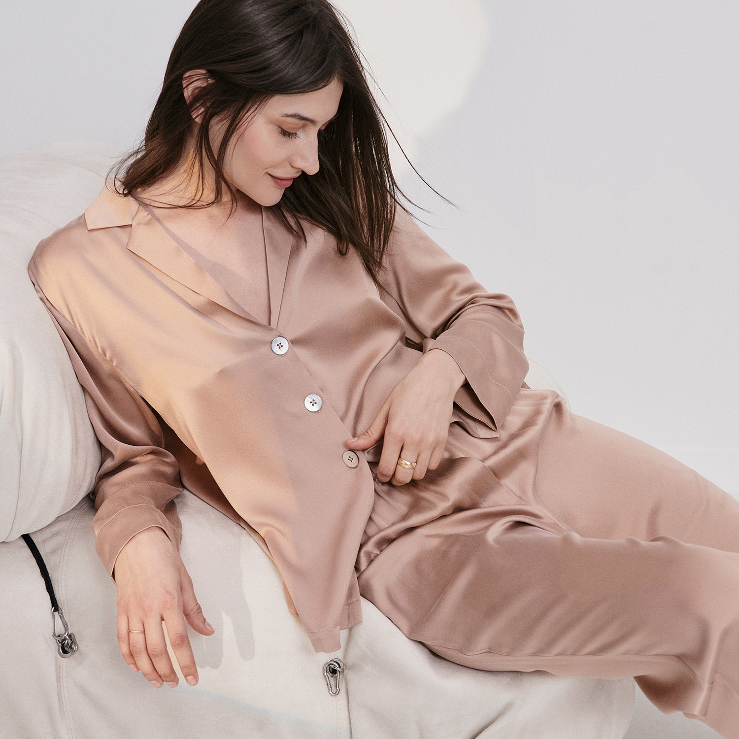 D-Story Women's Pajama Set Long Sleeve Sleep-wear Loungewear Set