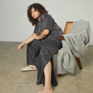 Lunya Sleepwear Washable Silk Tee Pant Set - #Meditative Grey#Size:1X,2X@back