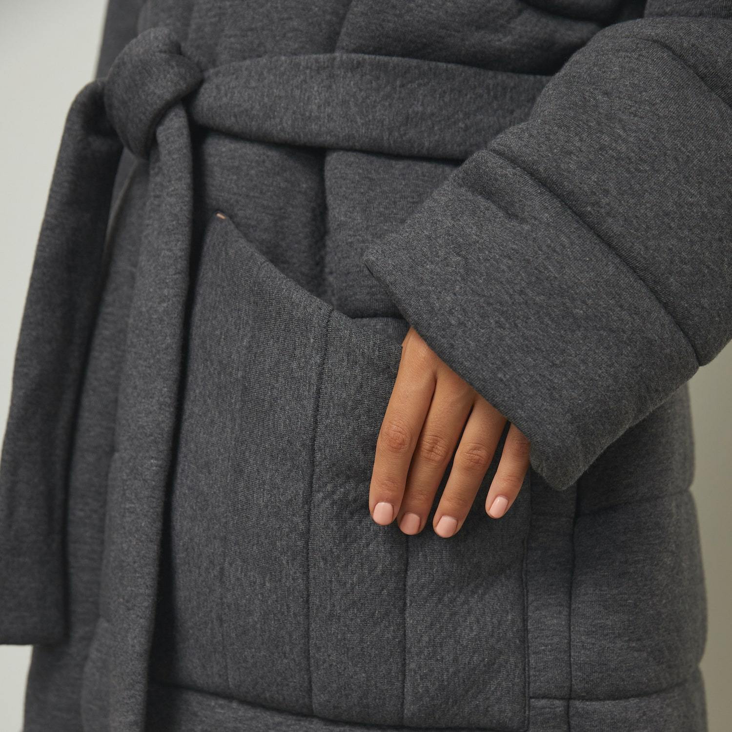 Lunya Sleepwear Restore Double Faced House Coat - #Mercurial Grey Heather