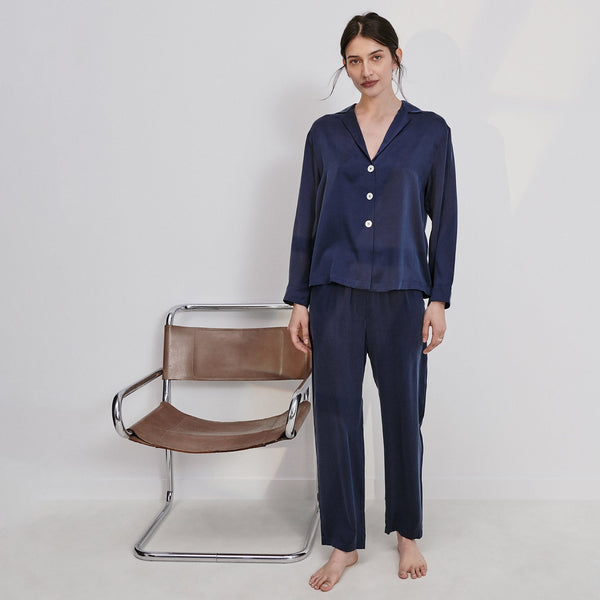 Washable Silk Long Sleeve Pant Set