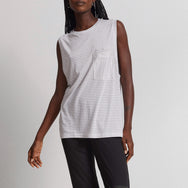 Lunya Cooldown Pima™ Muscle Tank - #Tranquil White/Immersed Black