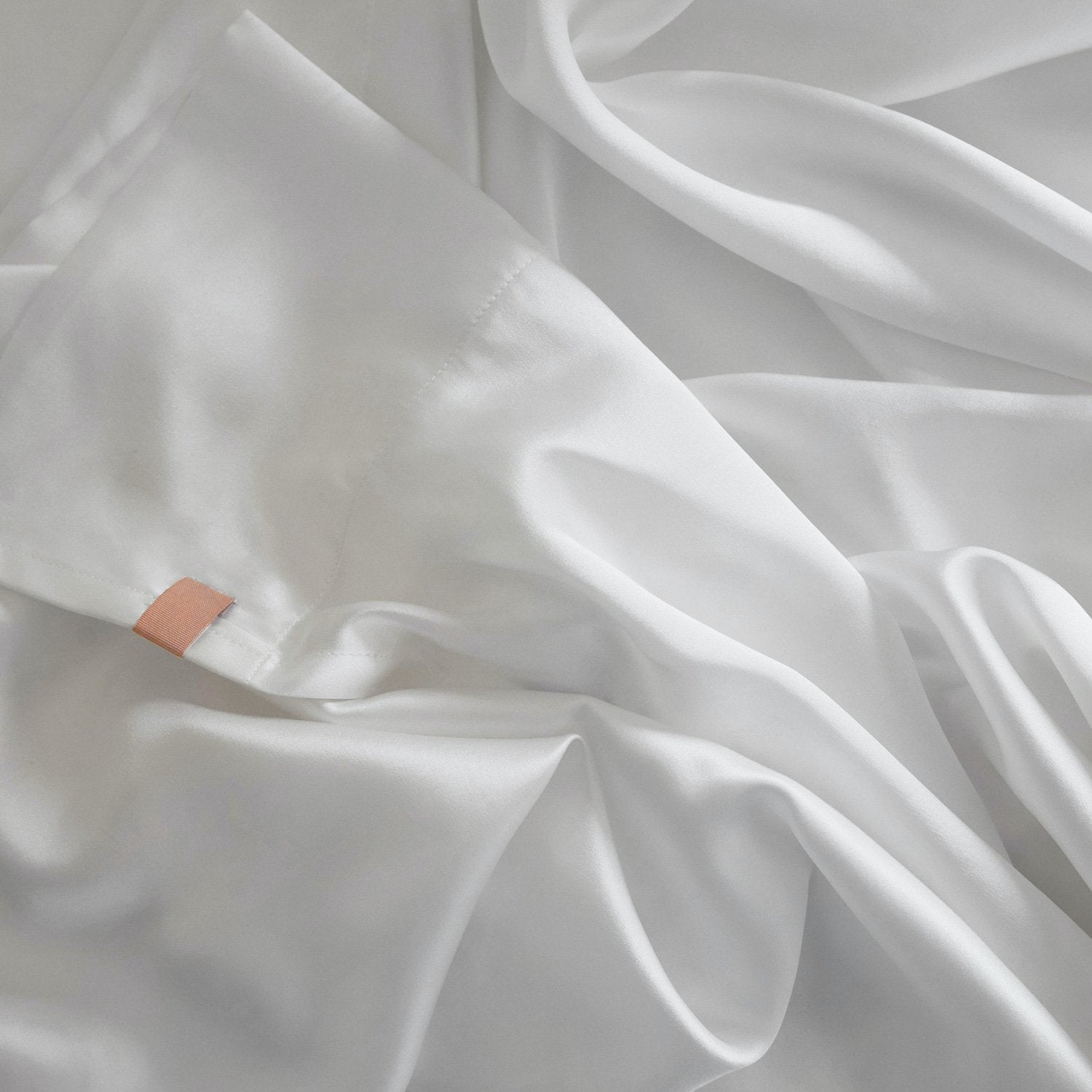 Washable Silk Flat Sheet - #Tranquil White