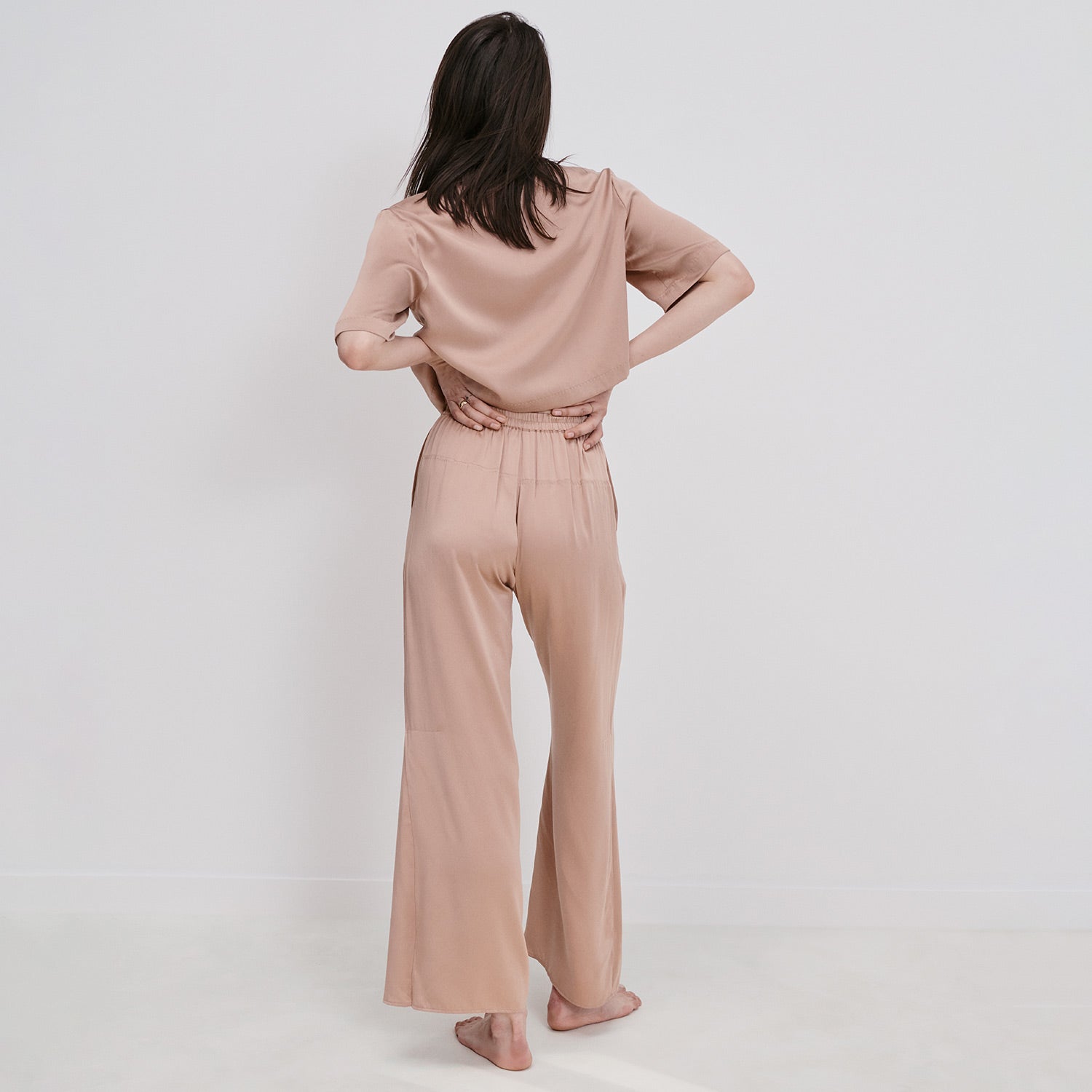 Cozy Cotton Silk Relaxed Pant Tranquil Tan (nutmeg) size M