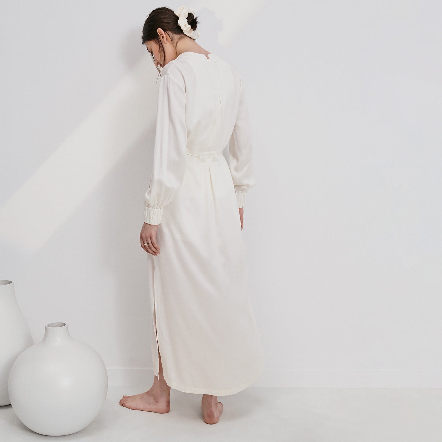 Skkinvalue's Luxurious Plain Satin long sleep with robe new color