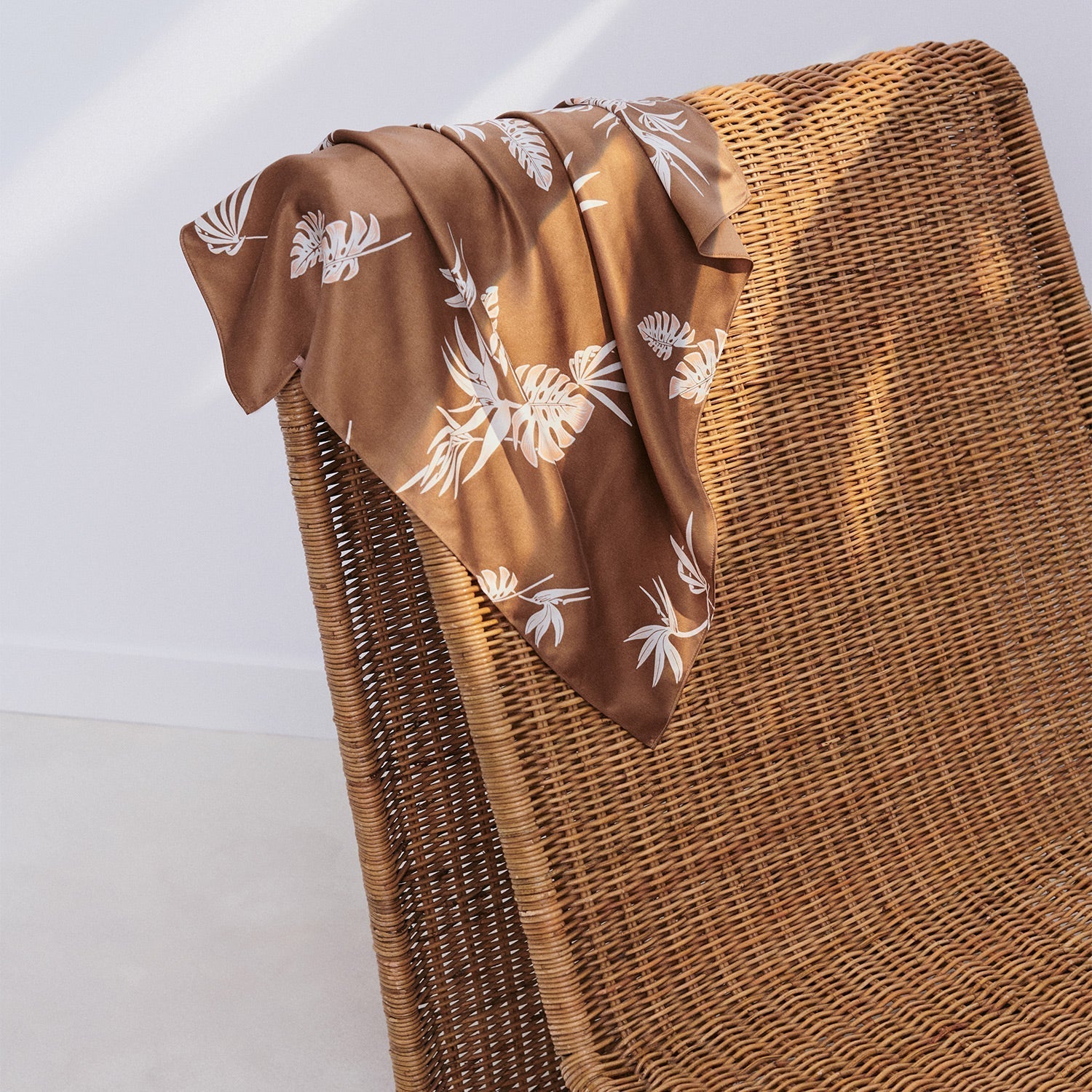 Lunya Washable Silk Scarf - #Lush Caramel Palm