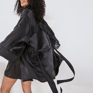 Lunya Silk Fringe Robe - #Immersed Black