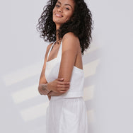 Lunya Woven Linen Crossback Tank - #Sincere White