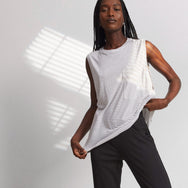 Lunya Cooldown Pima™ Muscle Tank - #Tranquil White/Immersed Black