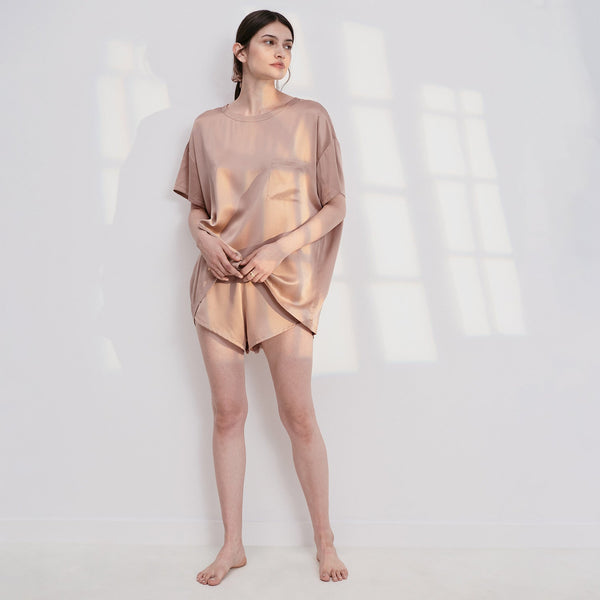 Washable Silk Tee Set