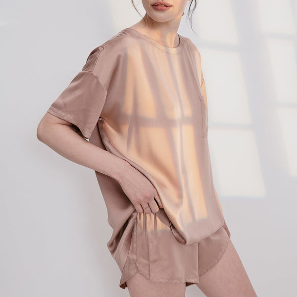 Washable Silk Tee Set